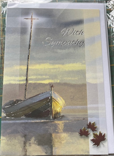 Sympathy Card - Boat and Cross