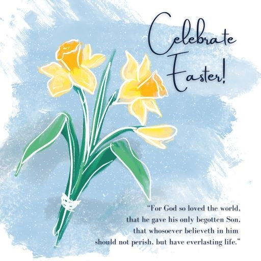 Easter Cards - Celebrate Easter Daffodils - Pack of 10