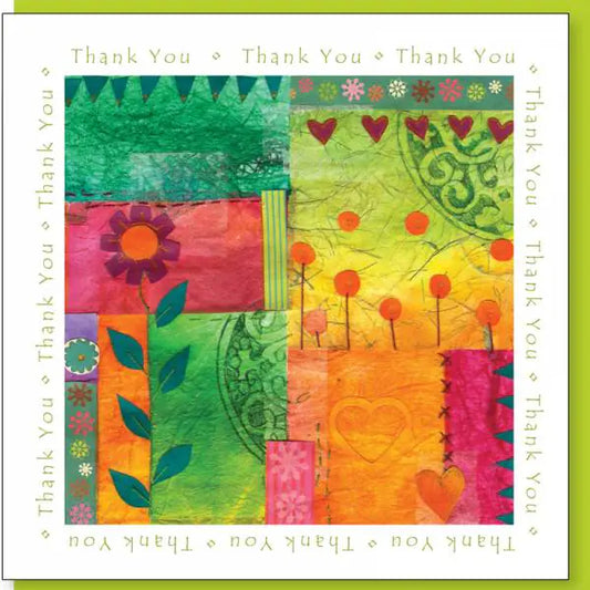 Thank You Card - Colourful Patchwork