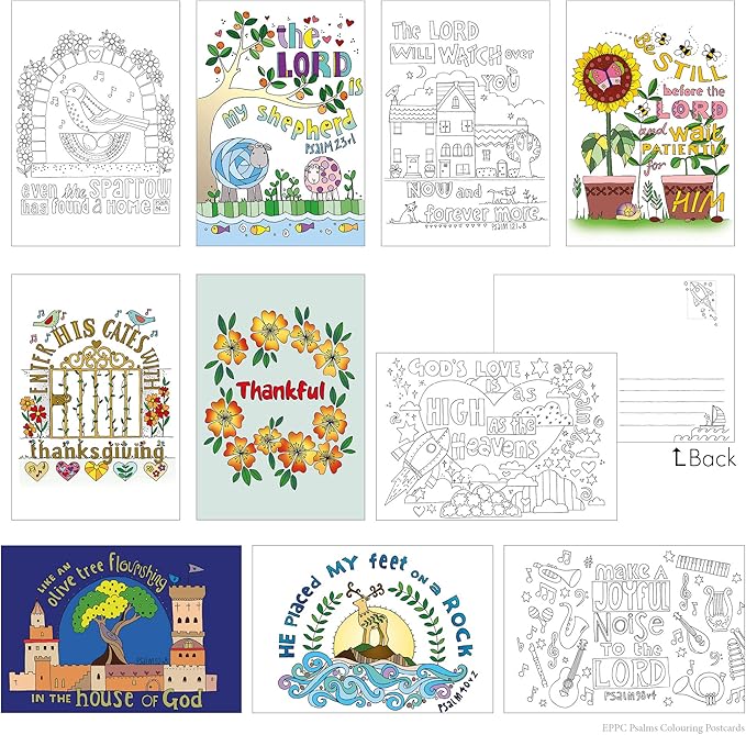 Exploring Psalms - Colouring Postcards