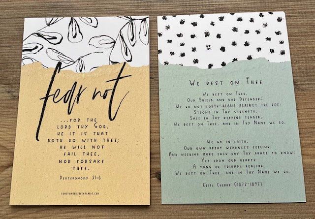 A6 Double Sided Encouragement Card - Fear Not for The Lord thy God