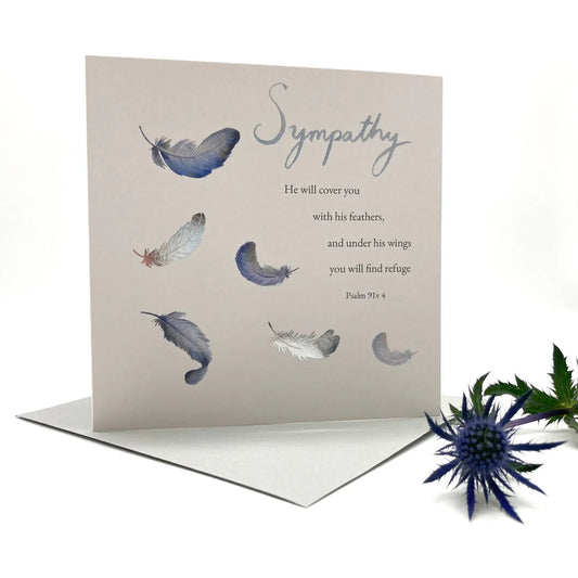 Sympathy Feathers Christian Sympathy Card