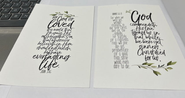 A6 Double sided  Encouragement Card - For God so loved
