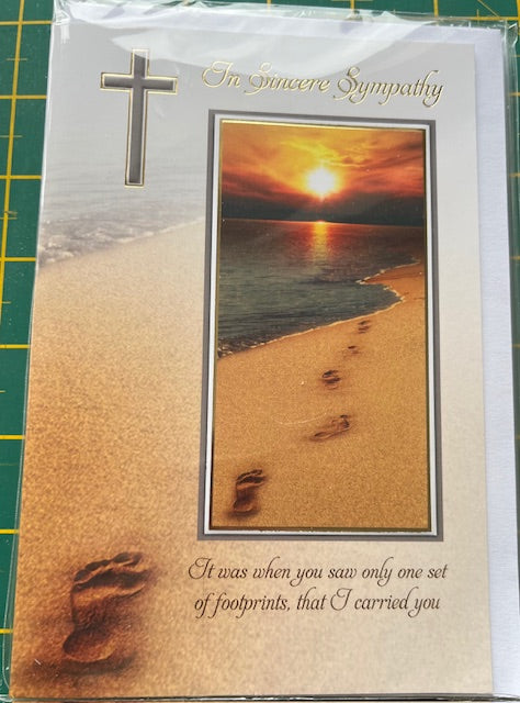 In Sincere Sympathy Card - Footprints