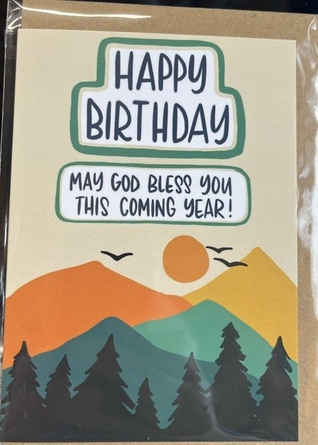Happy Birthday - Mountains - A6 blank Card - GAMH34