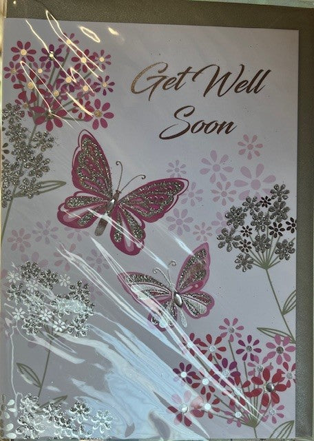 Get Well Soon Card - Butterflies