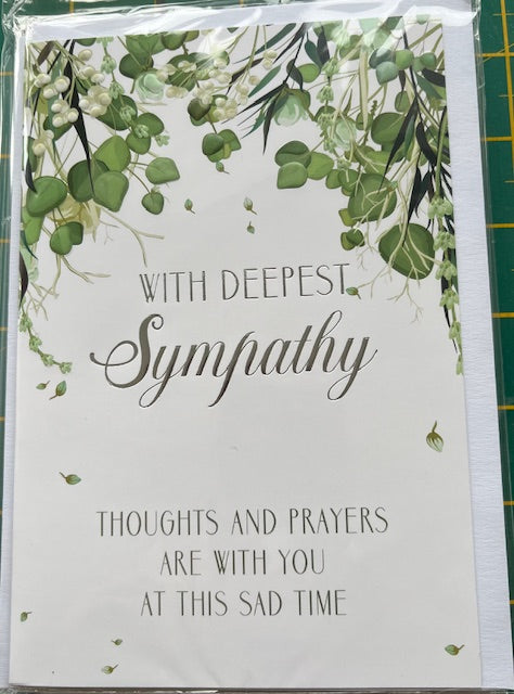 With Deepest Sympathy - Green Foliage - Sympathy Card