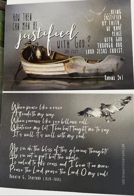 A6 Double Sided Encouragement Card - How then can man be justified with God?