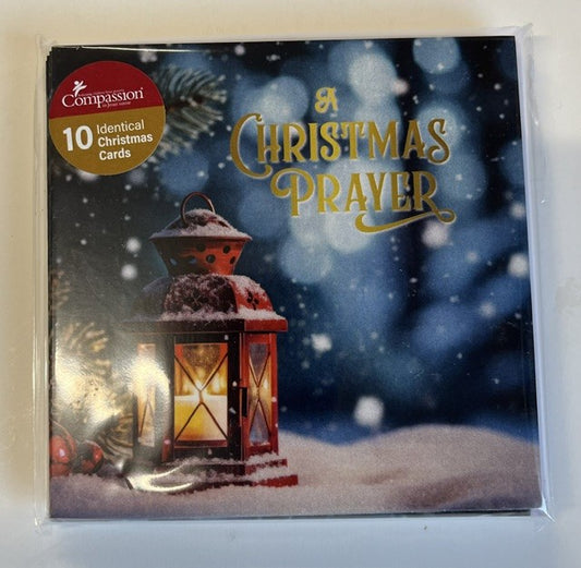 A Christmas Prayer - Lamp  - Compassion Mini Christmas Cards - Pack of 10