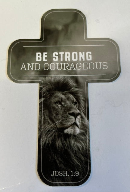 Christian Art Bookmarks - Lion - Be Strong and Courageous  Joshua 1 v 9