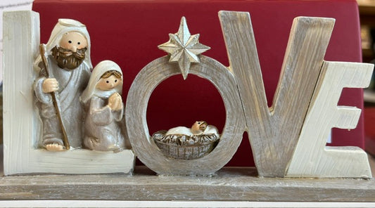 Plaster Mantel Plaque - Nativity Love