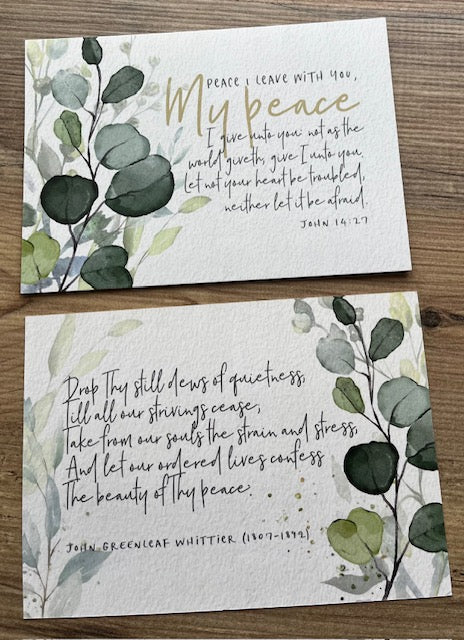 A6 - Double Sided Encouragement Card - My peace I leave with you