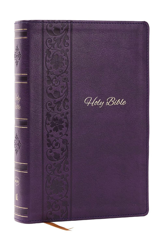 NKJV Personal Size Giant Print Bible - Purple Leather Soft