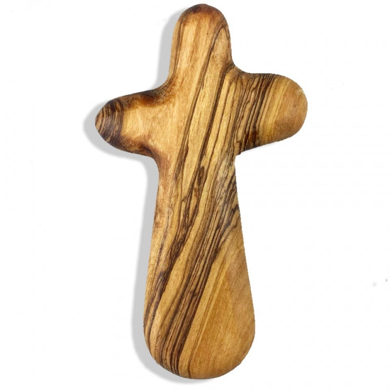 Olivewood Handheld Cross and Prayer Card