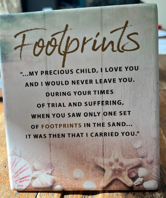Porcelain Plaque - Footprints