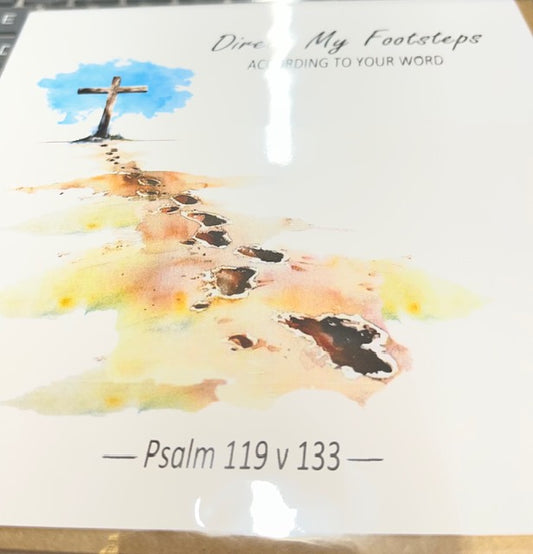 Blank Greetings Card - Direct my footsteps according to Your word - Psalm 119 v 133