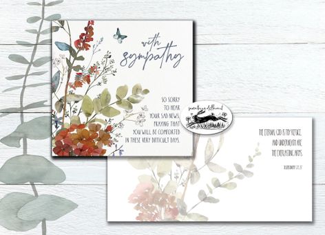 With Sympathy  - Dried flowers - Sympathy Card