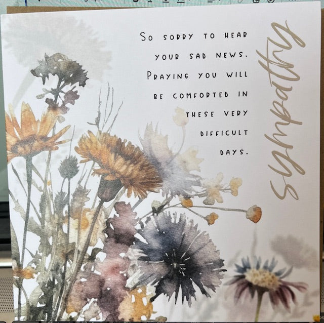 Sympathy - So sorry to hear your sad news - Card