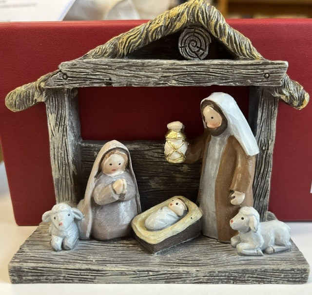 Plaster Mantel Plaque - Nativity  / Stable
