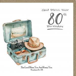 God bless your 80th birthday Card - The Lord bless you and keep you