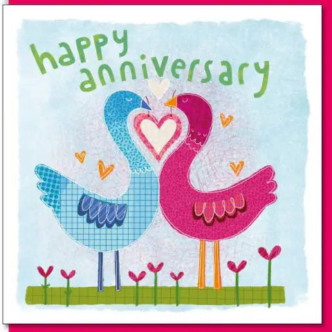 Happy Anniversary Card - Swans