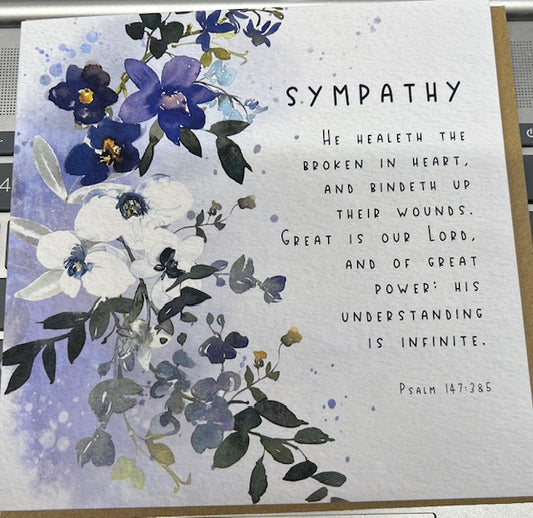 Sympathy - He healeth the broken in heart - card