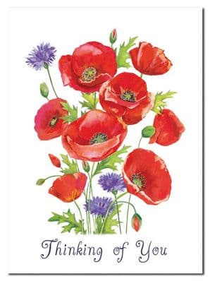 Thinking of You Card - Poppies