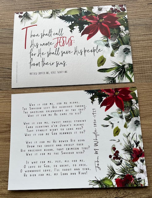 A6 Double sided Encouragement Card - Thou shalt call His name Jesus