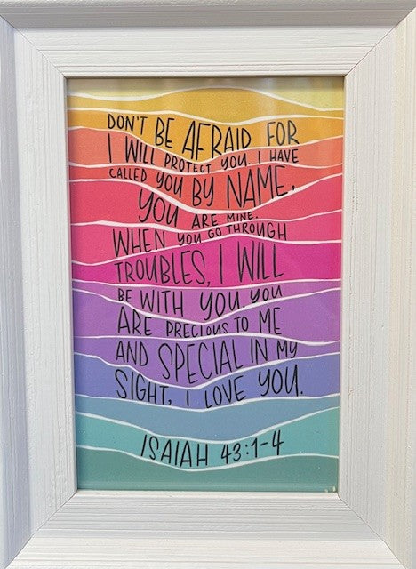 Don't Be Afraid - White Framed print