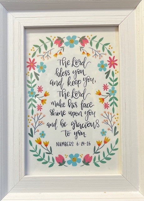 The Lord Bless You - White Framed Print