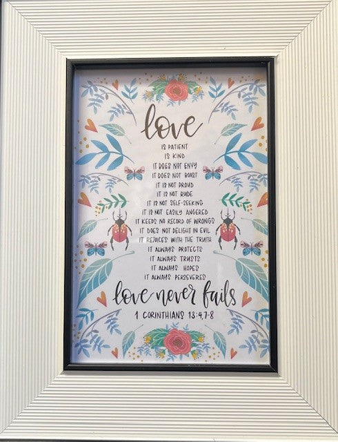 Love Is Patient - Black and White Framed Print - PIC12