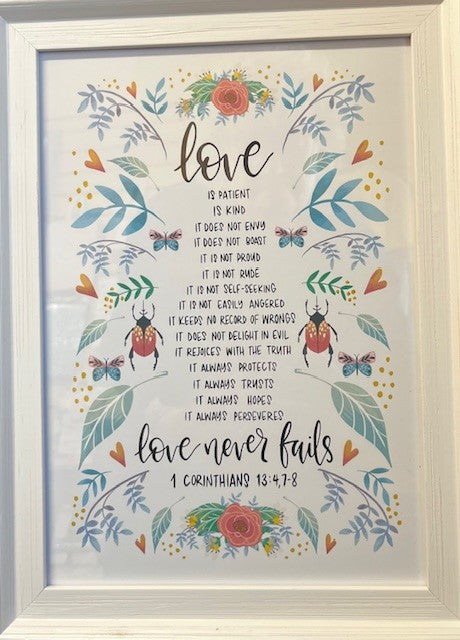 Love Is Patient - A4 White Framed Print - PIC20