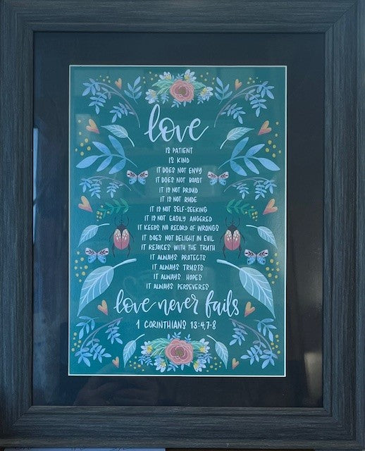 Love Is Patient - Dark Grey Framed Print - PIC22