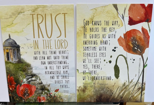 A6  Double Sided Encouragement Card - Trust in the Lord